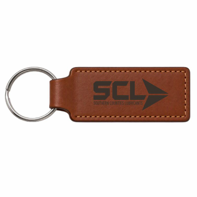 SCL Leather Keychain with Veteran Logo