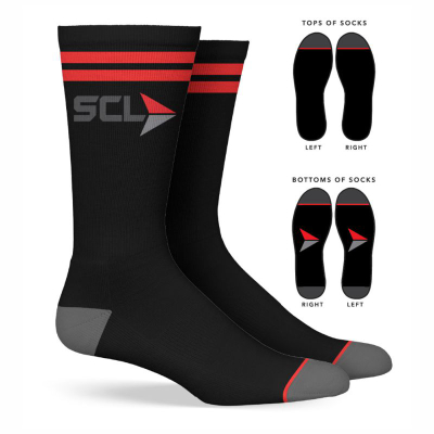 SCL 9in Black Crew Knit Socks
