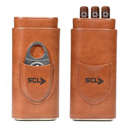 SCL Leather Cigar Case with Cutter